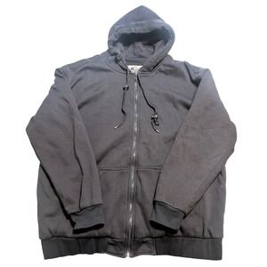 Old Mill Hoodie Mens XXL Black Zip Up Thermal Lined Jacket Outdoor Sweatshirt